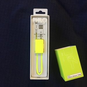 philo keychain charger neon yellow